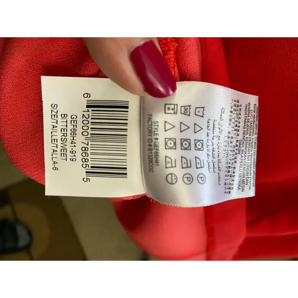 BCBGeneration Bittersweet Halter Fit & Flare Salmon Coral Dress Size 6 - Picture 9 of 10